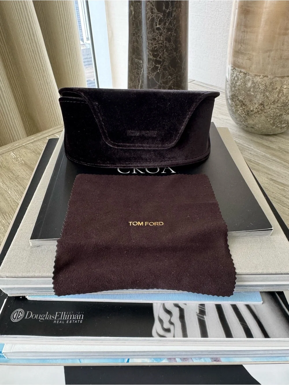 Tom Ford Anya Cat-Eye Sunglasses with Dark Lenses